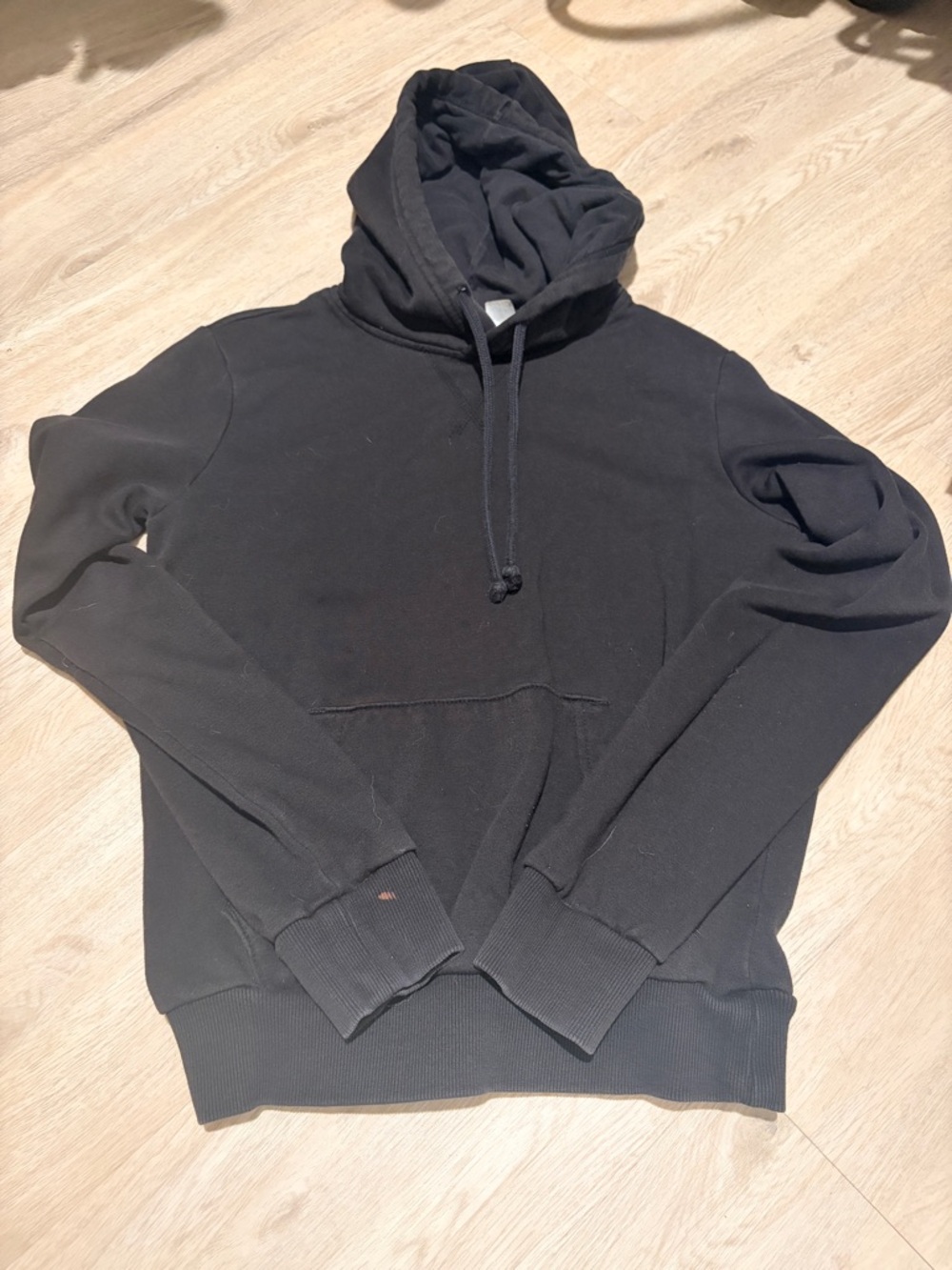 H&M Black Pullover Hoodie with Kangaroo Pocket